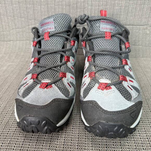 Merrell Alverstone 2 Mens Size 10.5 Gray/Red Waterproof Hiking Shoes - Picture 2 of 8